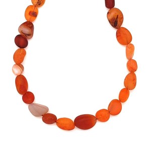 Karneol matt pebble 6-10mm  ékszerkészítő alapanyag (füzér), Kellékek & szerszámok, Ásvány alapanyag, Ásványfüzér, , MESKA