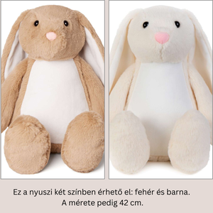 Személyre szabható hímzett nyuszi,  születési emlékőrző, 42 cm - játék & sport - plüssállat & játékfigura - nyuszi - Meska.hu