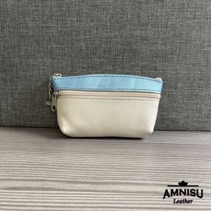 Ekrü - metálkék kettő cipzáras kulcstartó - LIMITÁLT B3001, Táska & Tok, Kulcstartó & Táskadísz, Kulcstartó, , MESKA