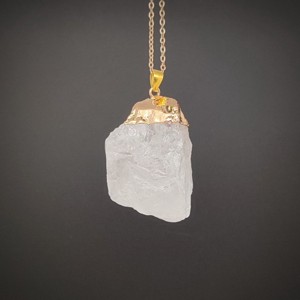 Fény hegyikristály nyers medál nyaklánccal 2�3cm, Ékszer, Nyaklánc, Medálos nyaklánc, , MESKA