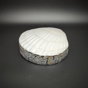 Kagyló alakú ékszertartó doboz fehér díszes tároló 101110 cm, Ékszer, Ékszertartó, Ékszerdoboz, , MESKA