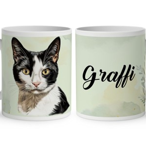 Névvel kérhető - Japán csonkafarkú macska portré mintás bögre, Otthon & Életmód, Konyhafelszerelés, tálalás, Tálalás, Bögre & Csésze, , MESKA