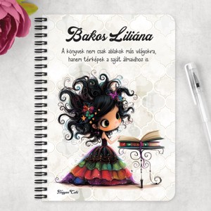 Személyre szabható - Bájos könyv hercegnő mintás A6-os füzet - otthon & életmód - papír, írószer - jegyzetfüzet & napló - Meska.hu