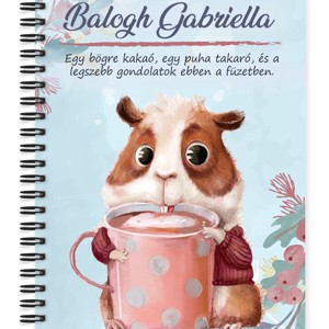 Személyre szabható - Kakaós tengerimalac mintás A5-ös füzet, Otthon & Életmód, Papír, írószer, Jegyzetfüzet & Napló, , MESKA