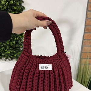 Horgolt SABIÉ burgundiszínű kézi- és válltáska, Táska & Tok, Kézitáska & válltáska, Válltáska, Horgolás, MESKA