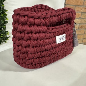 Horgolt SABIÉ burgundi színű  kézi és v�lltáska - táska & tok - kézitáska & válltáska - kézitáska - Meska.hu