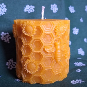 Méhviasz gyertya, Otthon & Életmód, Gyertya, illat, aroma, Gyertya, Gyertya-, mécseskészítés, MESKA