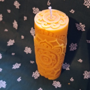 Mandalás Méhviasz gyertya - Meska.hu