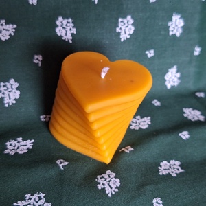 Szív Méhviasz gyertya - otthon & életmód - gyertya, illat, aroma - gyertya - Meska.hu