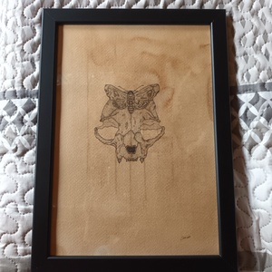 Dotwork koponya, Művészet, Grafika & Illusztráció, Egyéb rajzok, Fotó, grafika, rajz, illusztráció, MESKA