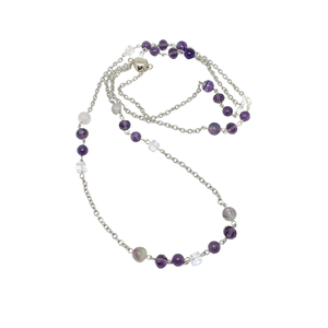 Éjfél nyaklánc ásványokkal - ékszer - nyaklánc - hosszú nyaklánc - Meska.hu