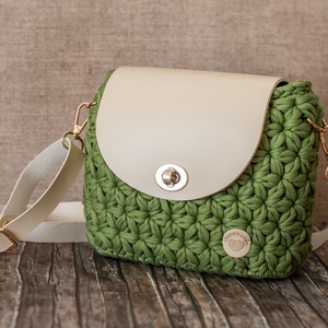 egyedi horgolt crossbody táska, Táska & Tok, Kézitáska & válltáska, Vállon átvethető táska, Horgolás, MESKA