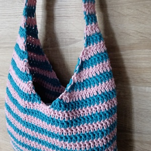 Horgolt szatyor - shoulder bag - táska & tok - bevásárlás & shopper táska - shopper, textiltáska, szatyor - Meska.hu