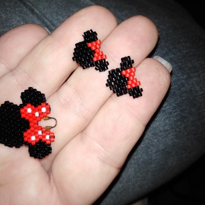 Minnie fülbevaló - medál szett - ékszer - ékszerszett - Meska.hu