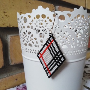 Eszterházy kockás - ékszer - fülbevaló - lógó fülbevaló - Meska.hu