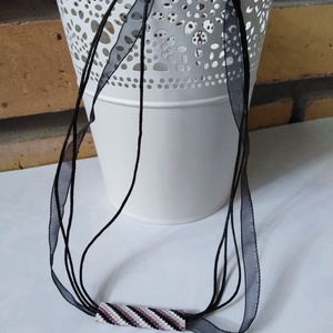 Fekete - pasztell lila csoda! - ékszer - nyaklánc - medálos nyaklánc - Meska.hu