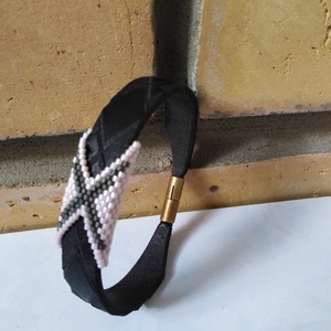 Sötétbarna- pasztell lila karkötő BŐRBŐL! - Meska.hu