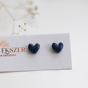 Szív alakú gomb fülbevaló, Ékszer, Fülbevaló, Pötty fülbevaló, Ékszerkészítés, Gyurma, MESKA