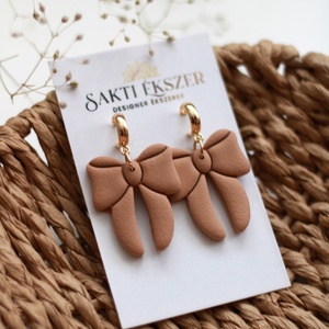 Barna nagy masnis függő fülbevaló - ékszer - fülbevaló - lógó fülbevaló - Meska.hu