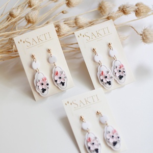 Romantikus virágos függő fülbevaló - ékszer - fülbevaló - lógó fülbevaló - Meska.hu