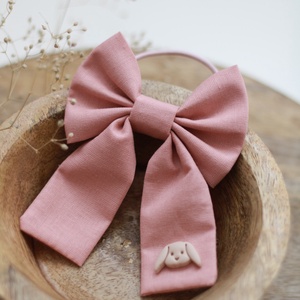 Sötét rózsaszín nyuszis hajgumi - Meska.hu