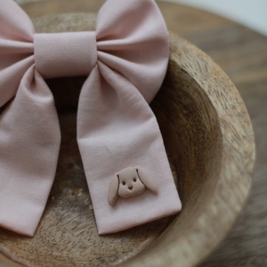 Púder rózsaszín nyuszis hajgumi - ruha & divat - hajdísz & hajcsat - hajgumi - Meska.hu