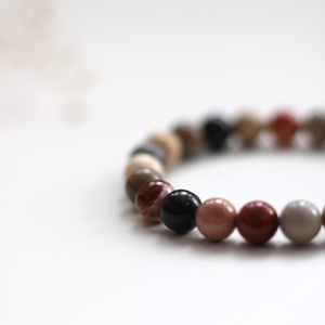 Örömteli élet óceán jáspis karkötő - ékszer - karkötő - gyöngyös karkötő - Meska.hu