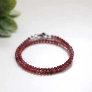 Turmalin rubellit fazettált nyaklánc  - Meska.hu