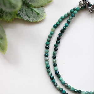 Krizokolla fazettált nyaklánc  - ékszer - nyaklánc - gyöngyös nyaklánc - Meska.hu