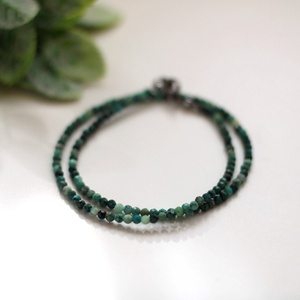 Krizokolla fazettált nyaklánc  - ékszer - nyaklánc - gyöngyös nyaklánc - Meska.hu