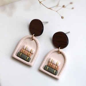 Könyvespolc függő fülbevaló fával - ékszer - fülbevaló - lógó fülbevaló - Meska.hu