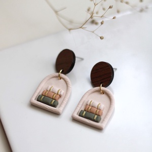 Könyvespolc függő fülbevaló fával - ékszer - fülbevaló - lógó fülbevaló - Meska.hu