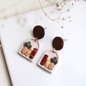 Könyvespolc függő fülbevaló fával - ékszer - fülbevaló - lógó fülbevaló - Meska.hu