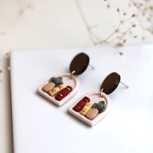 Könyvespolc függő fülbevaló fával - ékszer - fülbevaló - lógó fülbevaló - Meska.hu