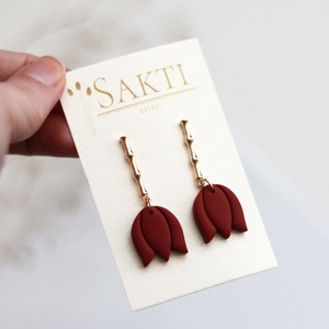 Tulipán függő fülbevaló - Meska.hu