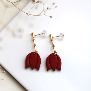 Tulipán függő fülbevaló - ékszer - fülbevaló - lógó fülbevaló - Meska.hu