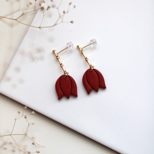 Tulipán függő fülbevaló - ékszer - fülbevaló - lógó fülbevaló - Meska.hu