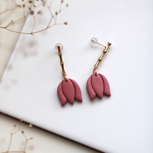 Tulipán függő fülbevaló - Meska.hu