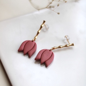 Tulipán függő fülbevaló - ékszer - fülbevaló - lógó fülbevaló - Meska.hu