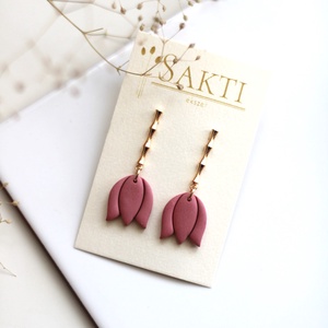 Tulipán függő fülbevaló - ékszer - fülbevaló - lógó fülbevaló - Meska.hu