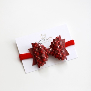 Téli kockás tartan elasztikus pánt  - ruha & divat - hajdísz & hajcsat - hajráf & hajpánt - Meska.hu