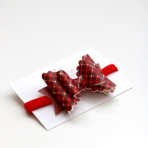 Téli kockás tartan elasztikus pánt  - ruha & divat - hajdísz & hajcsat - hajráf & hajpánt - Meska.hu