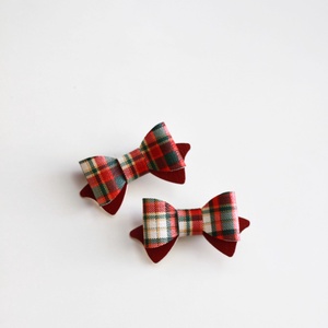 Mini hajcsat- karácsonyi tartan - ruha & divat - hajdísz & hajcsat - hajcsat & hajtű - Meska.hu