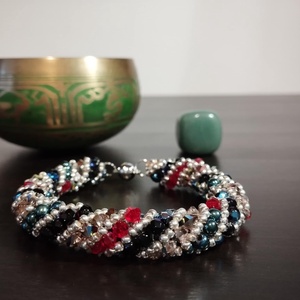 Spirál, Ékszer, Karkötő, Gyöngyös karkötő, Gyöngyfűzés, gyöngyhímzés, MESKA
