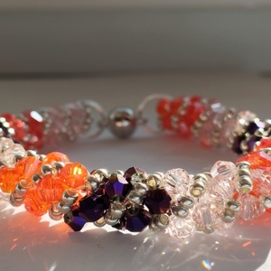 Spirál 3 Narancs, Ékszer, Karkötő, Gyöngyös karkötő, Gyöngyfűzés, gyöngyhímzés, MESKA