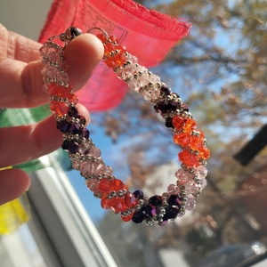 Spirál 3 Narancs - ékszer - karkötő - gyöngyös karkötő - Meska.hu