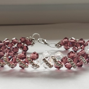 Lila bicone - ékszer - karkötő - gyöngyös karkötő - Meska.hu