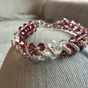 Lila bicone - ékszer - karkötő - gyöngyös karkötő - Meska.hu