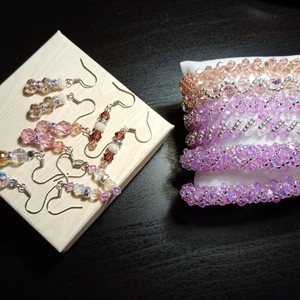 Lila - ékszer - karkötő - gyöngyös karkötő - Meska.hu