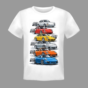 Egyedi nyomtatott Porsche evolution mintás fehér póló., Ruha & Divat, Férfi ruha, Póló, , MESKA